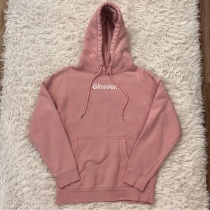 Glossier pink hoodie
